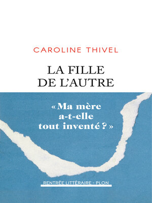 cover image of La Fille de l'autre--Rentrée littéraire 2024